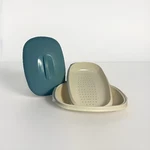 Vintage Tupperware #1273-6 Microwave Food Steamer Teal & Ivory Pcs Cups. Fixed Price $17.99.