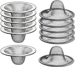 Pack 2.125" Top / 1" Basket- Mesh Sink Drain Strainer Hair Silver. Fixed Price $10.50.