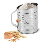 FJKG7 Flour Sifter For Baking Fine Mesh Rotary Hand Crank With Loop Ag 5 Cup. Fixed Price $18.00.