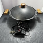 Maxam Electric Wok 1600W Lid Temp Control Wood Handles Tested Works. Fixed Price $19.99.
