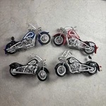 Large Handmade Scrap Metal Motorcycle Sculpture Set Of Wire Art Chopper 14". Fixed Price $45.00.