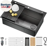 33X22 Drop Kitchen Sink With Pop-up Drain, 304 Stainless Steel Workstation,. Fixed Price $349.14.