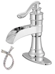 Chrome Waterfall Bathroom Sink Faucet Single Hole Vanity Tap By Bathlavish. Fixed Price $49.99.