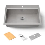 Kohler K-80084-1PC-NA Task Kitchen Sink 33" Undermount Stainless Steel Open. Fixed Price $270.00.
