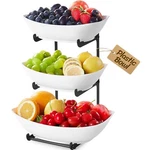 Lifewit Plastic Fruit Bowl Basket For Kitchen Countertop, 3 Tier Holder. Fixed Price $29.99.