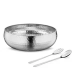 Avador Set Of 3 Premium Stainless Steel Salad Mixing Bowl Hammered Finish Han. Fixed Price $35.25.