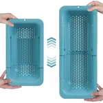 Blue Ginkgo Over The Sink Colander Strainer Basket Adjustable Teal Korea. Fixed Price $19.90.