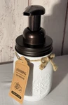 Sheechung White Mason Jar Foaming Soap Dispenser-rustproof Stainless Steel Lid. Fixed Price $10.00.