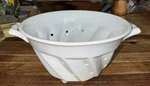 Vintage French Traditional White Porcelain Ceramic Colander Strainer Footed. Fixed Price $18.50.