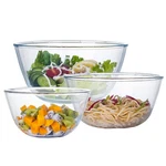 Homwin Glass Mixing Bowl Set For Baking 3PIECE Salad 1QT, 2.5QT, 4.2.... Fixed Price $117.91.