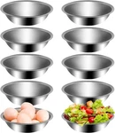 10PCS Small Stainless Steel Bowls, 6 1/2" Wide Kitchen Metal With Flat Base. Fixed Price $28.00.