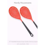 Handy Housewares 15" Handheld Strainer Scoop Colander Skimmer Spoon Red 2 Pack. Fixed Price $24.99.