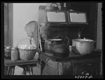 PHOTO:1930S Wood Stove Kitchen Eggs Pots Basket Still Life. Fixed Price $13.49.