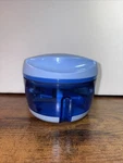 Tupperware Happy Chef W/ Double Blade Clear Blue Mechanical Hand Shredder 300 Ml. Fixed Price $20.00.
