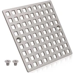 4" Brushed Nickel Shower Drain Cover - Square Floor Rep... Fast Ship. Fixed Price $26.99.