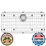 Jkxoo 27.5"X13.5" Stainless Steel Kitchen Sink Grid Protector, Rear Drain. Fixed Price $74.95.