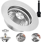 Kitchen Sink Drain Strainer 3 1 Stainless Steel Pop Up Stopper Food Catcher. Fixed Price $8.99.