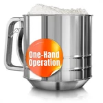 5 Cup Flour Sifter For Baking Stainless Steel With Easy One-hand. Fixed Price $21.32.