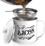 1.3L Bacon Grease Saver Container With Fine Mesh Strainerstainless Steel Oil Ke. Fixed Price $16.99.