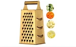 Qobimoon 4-SIDED Gold Box Grater 9.2" Stainless Steel Cheese& Vegetable Slicer. Fixed Price $20.99.