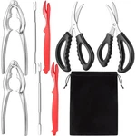 Seafood Tool Set With Lobster Sheller Stainless Steel Crab Crackers Fork. Fixed Price $14.30.