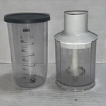 Braun Chopper Setup Mixer Parts Only - Multiquick Cup Blade Shaft And Lid 4185. Fixed Price $21.00.