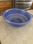 Vintage United Plastics Pale Blue Colander Strainer Vguc. Fixed Price $12.00.