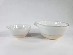 Creative Co-op Stoneware White Batter Set Of Bowls Cup & 1/2. Fixed Price $24.99.