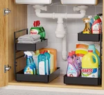 Everie Height Adjustable 2 Tier Metal Pull Out Slide Shelf Organizer Under. Fixed Price $60.87.