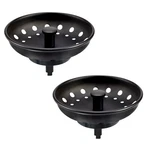 Kone Black Sink Basket Strainer Drain Stopper, 2 Pack Stainless Steel Matte B.... Fixed Price $25.13.