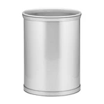 Kraftware Waste Basket In Brushed Chrome With Grey Bumper, Made U.s.a.. Fixed Price $50.39.
