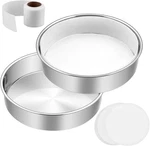 8 Inch Cake Set Of 2, E-far Stainless Steel Round Layer Baking. Fixed Price $22.99.