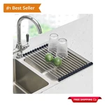 17.5 X 11.8 Space-saving Dish Drying Rack Roll Up Design For Kitchen Sinks. Fixed Price $12.74.