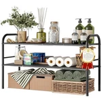 Netel Under Sink Organizers Storage, 2 Tier Expandable 8 Panels, Black. Fixed Price $34.24.