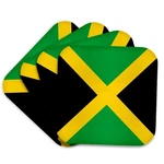 3DROSE Flag Jamaica Green Black Yellow Gold Square Soft Coasters Set 4**. Fixed Price $11.99.