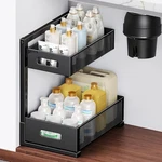 Hairealm Adjustable Height Under Sink Organizer Black Tiered Shelf Xl 1-PACK. Fixed Price $40.50.