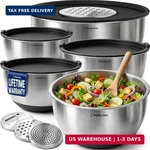 Priority Chef Stainless Steel Mixing Bowls With Lids Set, 3 Grater Attachments,. Fixed Price $52.30.