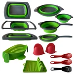 Barabara 10 Pcs Silicone Telescopic Collapsible Strainers With Handles, Folda.... Fixed Price $48.63.