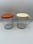 Set Of 2 - Cambro Camwear 10 Oz Shaker / Dredge With Med. & Sm. Ground Lid. Fixed Price $14.99.