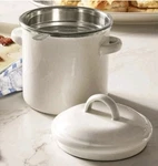 Htf Pioneer Woman Enamel-on-steel Grease Strainer W/lid Linen Speckle New. Fixed Price $32.99.