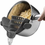 Adjustable Silicone Pot Strainer Clip Pasta Drainer Kitchen Colander Gray. Fixed Price $13.89.