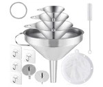 Toncoo 4 Pack Stainless Steel Funnels For Kitchen Use, Food Grade Cooking. Fixed Price $18.99.