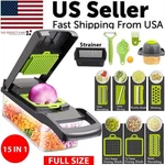 Veggie Chopper 15-IN-1 Food Dicer Slicer Cutter Onion Fruit Kitchen Tool. Fixed Price $32.33.