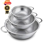 P&p Chef Colander Set Of 3, Stainless Steel 1 + 5QT, Silver. Fixed Price $33.98.