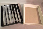 Vintage Shafford Scandia Mcm Stainless Canape Forks Set Of 6 Boxed Japan. Fixed Price $34.99.