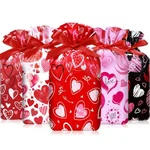 50 Pcs Valentines Day Treat Bags Plastic Drawstring Candy Heart Shaped Gift. Fixed Price $28.99.