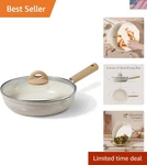 10" Ceramic Frying With Lid, Non Stick Skillet Chef's Pan, Hea.... Fixed Price $42.40.