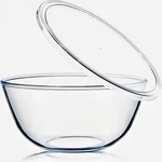 Cgnweeps 4.7QT Large Glass Mixing Bowl With White Lid, Big Salad. Fixed Price $59.18.