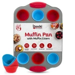 Boxiki Kitchen 12 Cup Mini Muffin Pan With Silicone Liners. Profession.... Fixed Price $60.52.