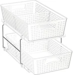 Simple Houseware 2 Tier Bathroom Organizer Tray Pull-out Sliding Clear. Fixed Price $42.99.